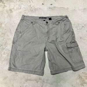 Wolverine Mens Gray Cotton Canvas Cargo Shorts Size‎ 38 Outdoor Casual